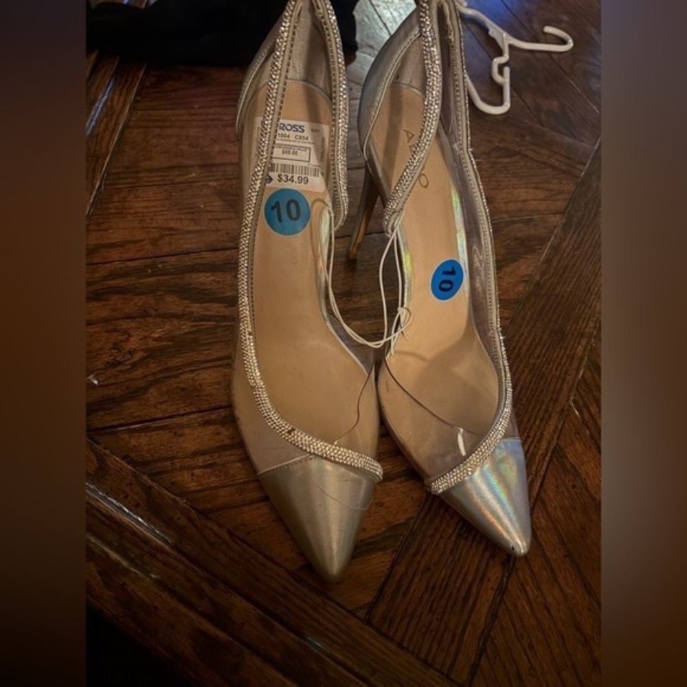 Aldo Shimmering Silver Women's Heels
